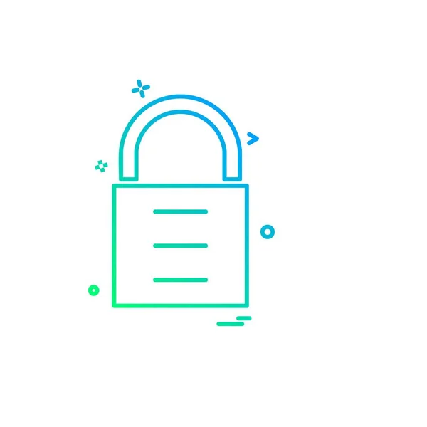 Lock Flat Icon Vector Illustration — Stock Vector