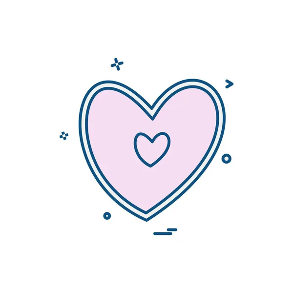 Herz Icon Design Vektorillustration Für Den Valentinstag — Stockvektor