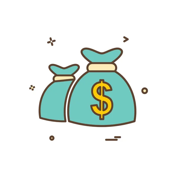 Dólar Icono Diseño Vector — Vector de stock