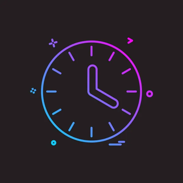 Clock Icon Design Vector — Stock Vector