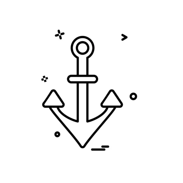 Anchor Icon Design Vector — Stock Vector