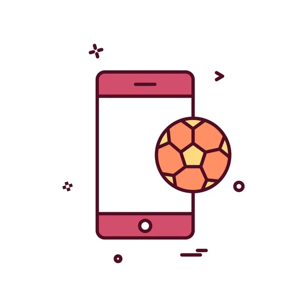 Móvil Icono Fútbol Vector Diseño — Vector de stock