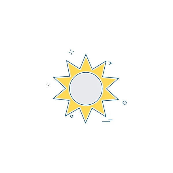 Sonne Scheinen Heißes Symbol Vektor Design — Stockvektor