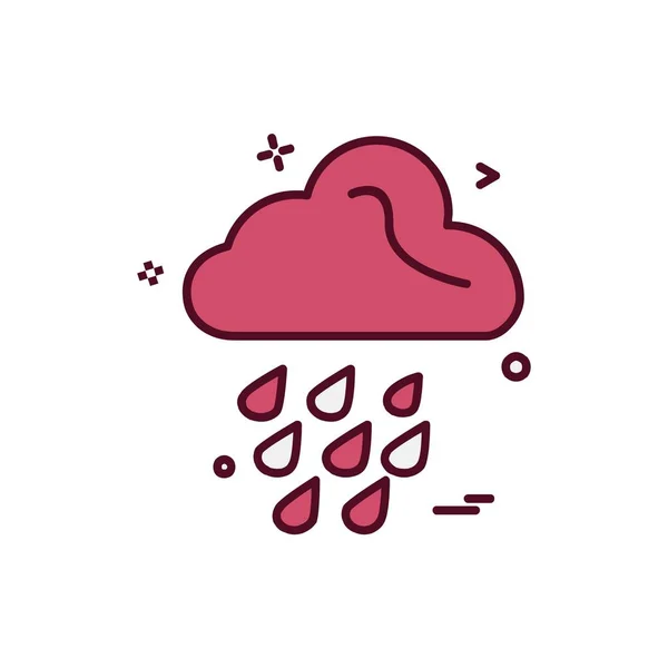 Icono Lluvia Vector Diseño — Archivo Imágenes Vectoriales