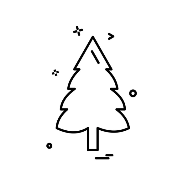 Χριστουγεννιάτικο Δέντρο Εικονίδιο Σχεδιασμός Διάνυσμα — Διανυσματικό Αρχείο