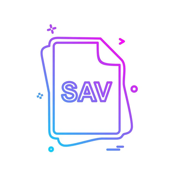 Sav Dateityp Icon Design Vektor — Stockvektor