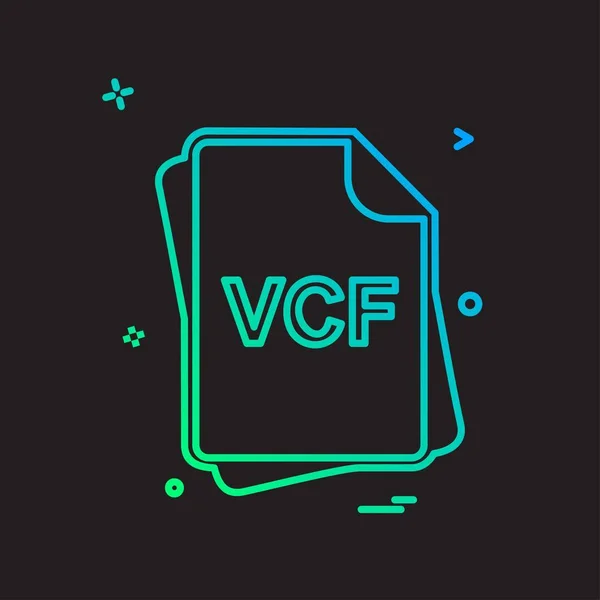 Vcf のファイルの種類アイコン デザインのベクトル — ストックベクタ