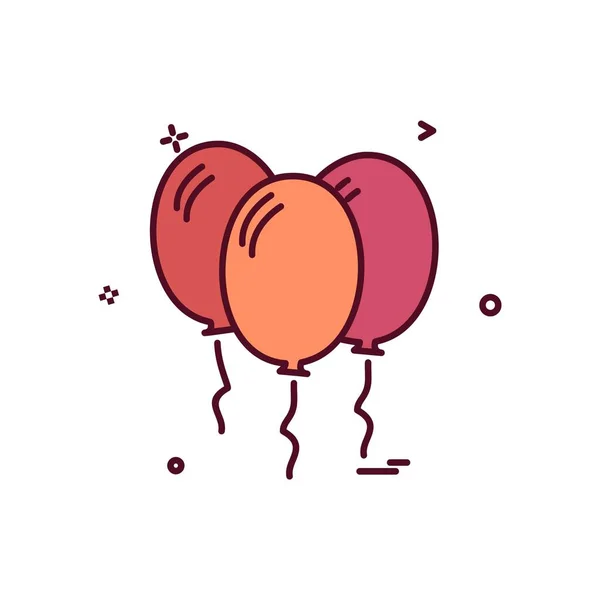 Luftballons Icon Design Bunte Vektor Illustration — Stockvektor