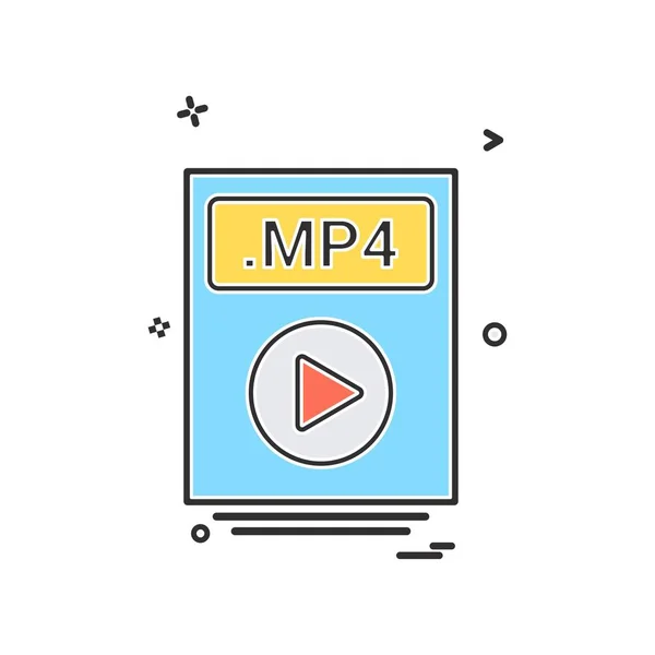 ファイル ファイルの Mp4 のアイコン ベクトル デザイン — ストックベクタ