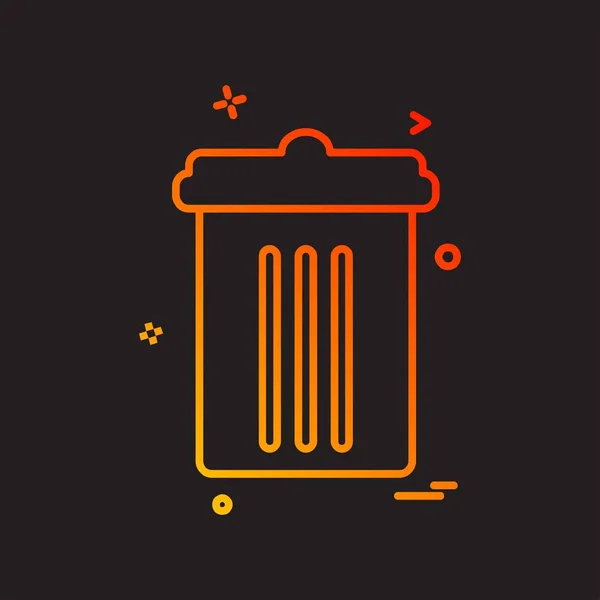 Trash Icon Design Colorful Vector Illustration — Stock Vector