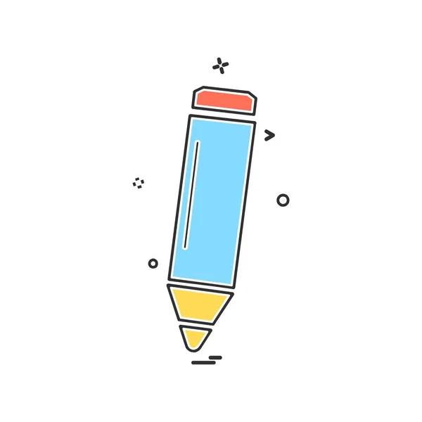 Pencil Icon Design Vector — Stock Vector