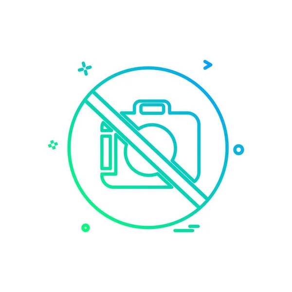 Camera Allowed Icon Design Vector — Stock Vector