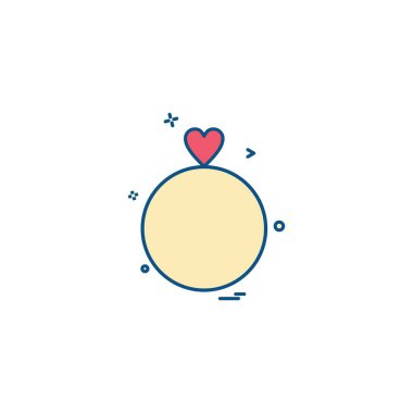 Kalp simgesi tasarım, Sevgililer günü için vektör çizim