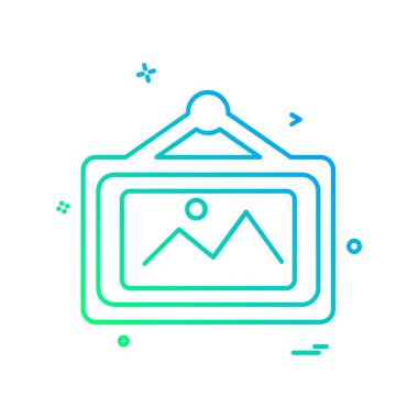 Mobilya simgesi tasarım, renkli vektör çizim