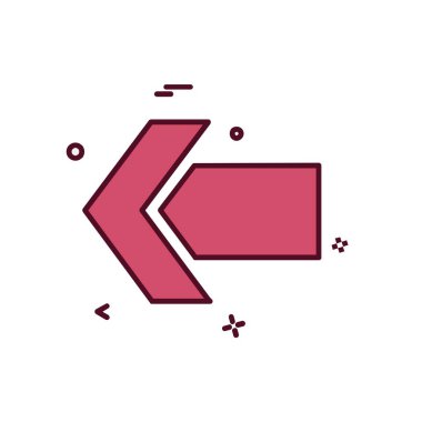 Sol ok simgesi tasarım vektörü