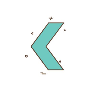 Sol ok simgesi tasarım vektörü