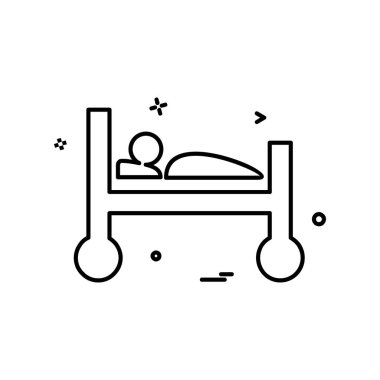 Yatak simgesi tasarımı vektör çizimi 