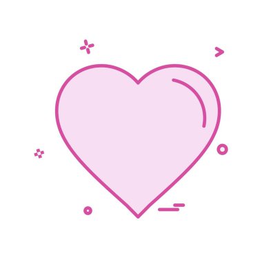 Kalp simgesi tasarım, Sevgililer günü için vektör çizim