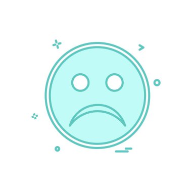Üzgün emoji simgesi tasarım, renkli vektör çizim