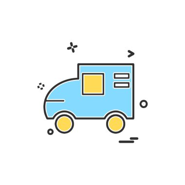 Araç simgesi tasarım, renkli vektör çizim