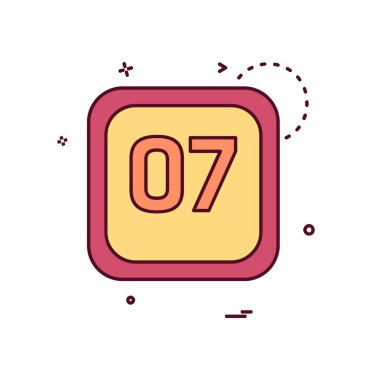 7 Tarih Takvimi simge tasarım vektörü