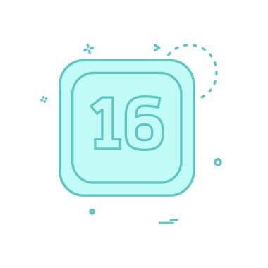 16 tarihi takvim simge tasarlamak vektör