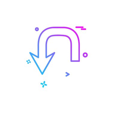 Aşağı ok simgesi tasarım vektörü