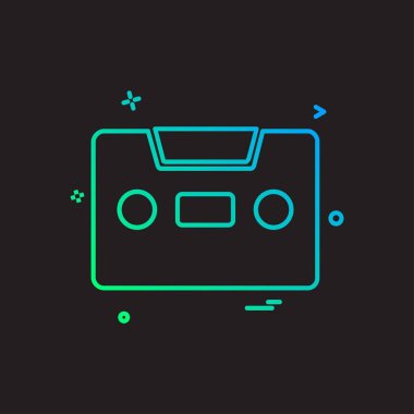 Casette simge tasarım vektörü