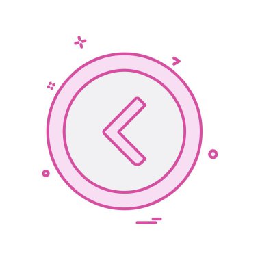 Sol ok simgesi tasarım vektörü