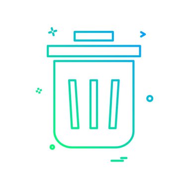 Çöp Kovası simgesi tasarım, renkli vektör çizim