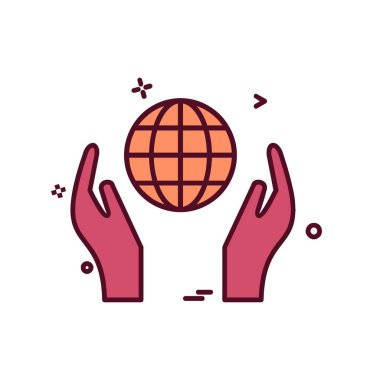 El simgesi tasarım, renkli vektör çizim