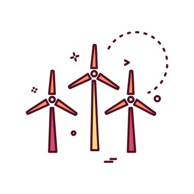 Hava türbini simgesi tasarım vektörü