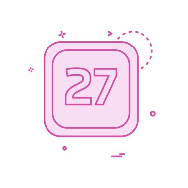 27 tarihi takvim simge tasarlamak vektör