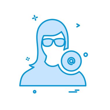 Kadın avatar simge tasarlamak vektör