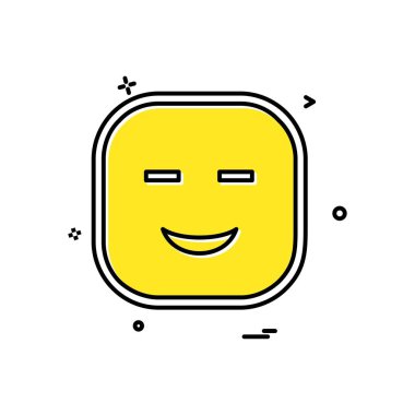 Mutlu emoji simgesi tasarım, renkli vektör çizim