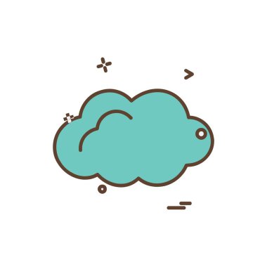 Bulut simgesi tasarım, renkli vektör çizim