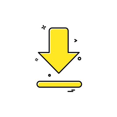 Aşağı ok simgesi tasarım vektörü