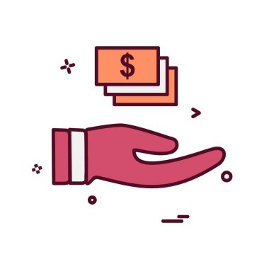 Dolar simgesi tasarım, renkli vektör çizim