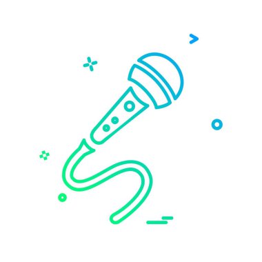 Mikrofon simgesi tasarım, renkli vektör çizim