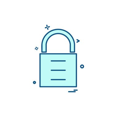 kilit düz simge vektör çizim 