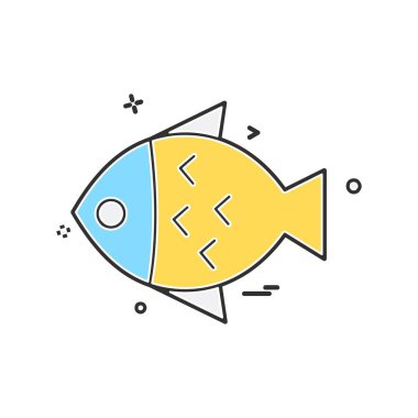 Balık simgesi tasarım vektörü