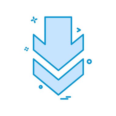 Aşağı ok simgesi tasarım vektörü