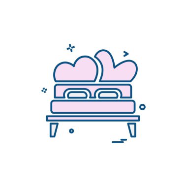 Sevgililer günü simgesi tasarım, renkli vektör çizim