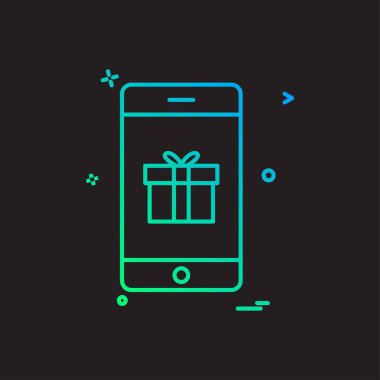 Mobil hediye kutusu simge vektör tasarımı
