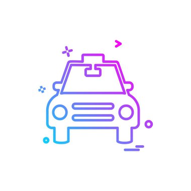 Araç simgesi tasarım, renkli vektör çizim