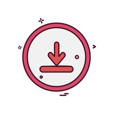 Aşağı ok simgesi tasarım vektörü