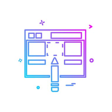 Web yerleşim simgesi tasarım vektörü