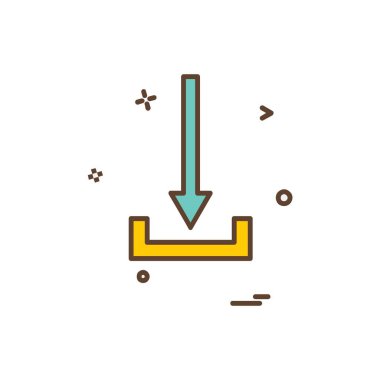 Aşağı ok simgesi tasarım vektörü