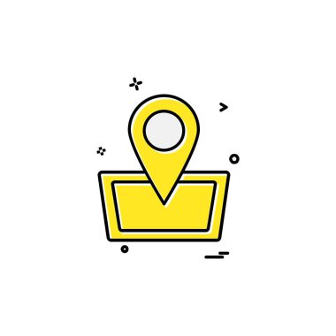 Gezinti simgesi tasarım, renkli vektör çizim