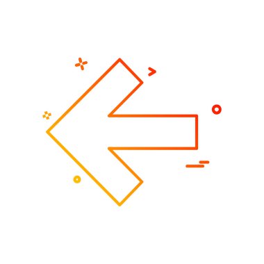 Sol ok simgesi tasarım vektörü